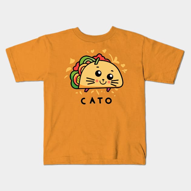 Cato = Cat + Taco Kids T-Shirt by SubtleSplit